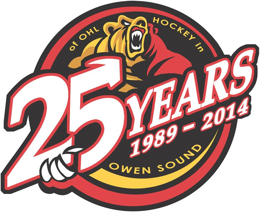 Owen Sound Attack 2014 Anniversary Logo iron on transfers for T-shirts